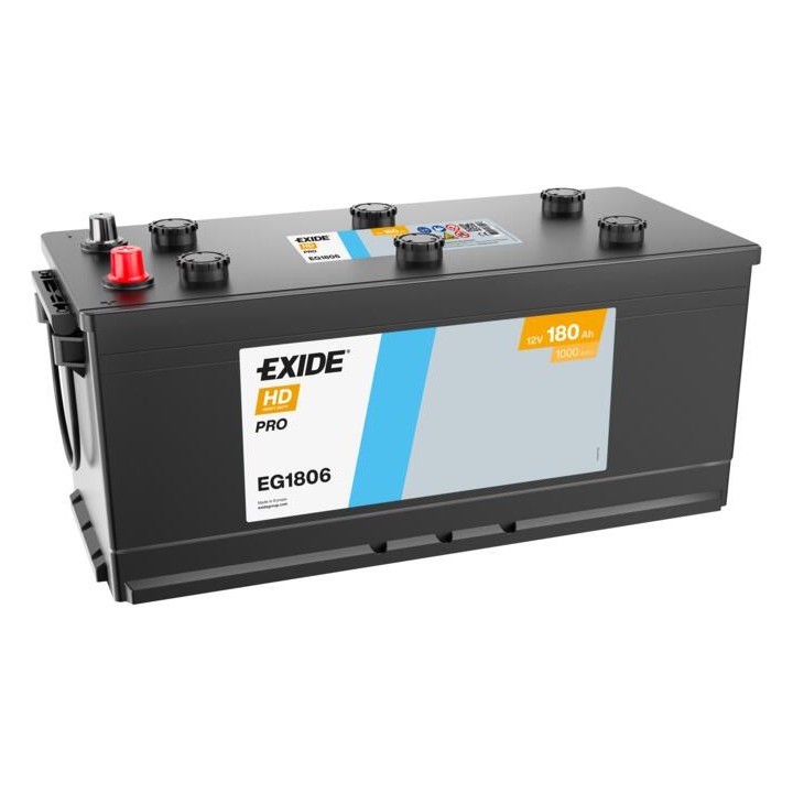Truck battery 180Ah 12V 1000A Exide EG1806 | telebaterias.com