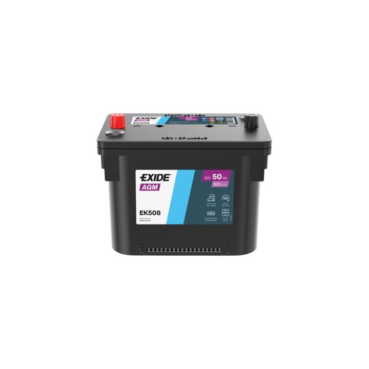 Batterie Start-Stop 50Ah 12V 800A Exide EK508 | telebaterias.com