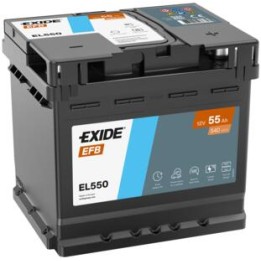 Batería Start-Stop 55Ah 12V 540A Exide EL550 | telebaterias.com