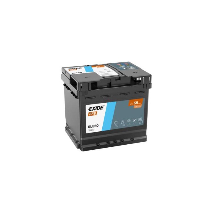 Start-Stop battery 55Ah 12V 540A Exide EL550 | telebaterias.com
