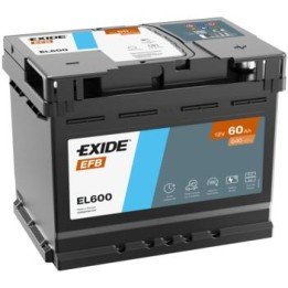 Batería Start-Stop 60Ah 12V 640A Exide EL600 | telebaterias.com