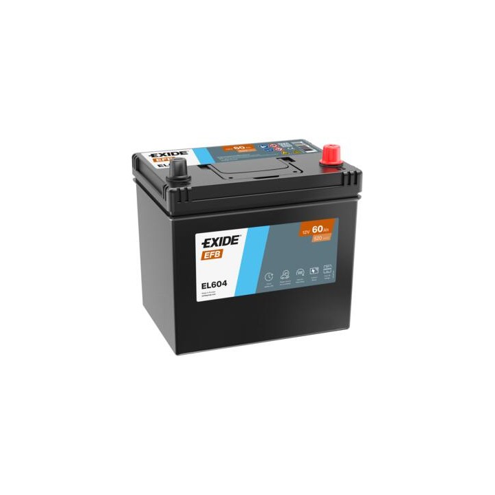 Batería Start-Stop 60Ah 12V 520A Exide EL604 | telebaterias.com