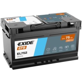 Batería Start-Stop 75Ah 12V 730A Exide EL752 | telebaterias.com