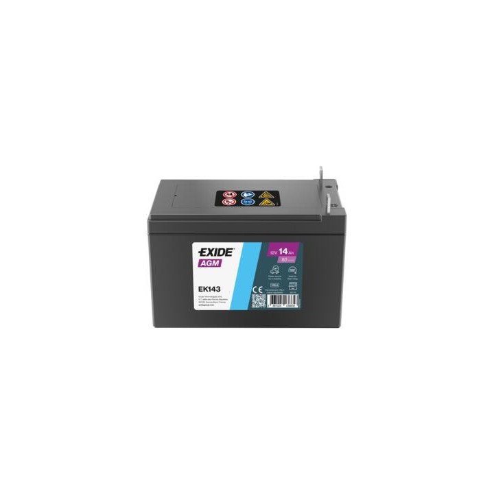 Batterie auxiliaire 14Ah 12V 80A Exide EK143 | telebaterias.com