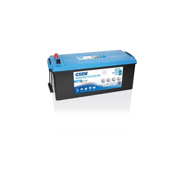 Bootsbatterie 140Ah 12V 700A Exide EP1200 | telebaterias.com