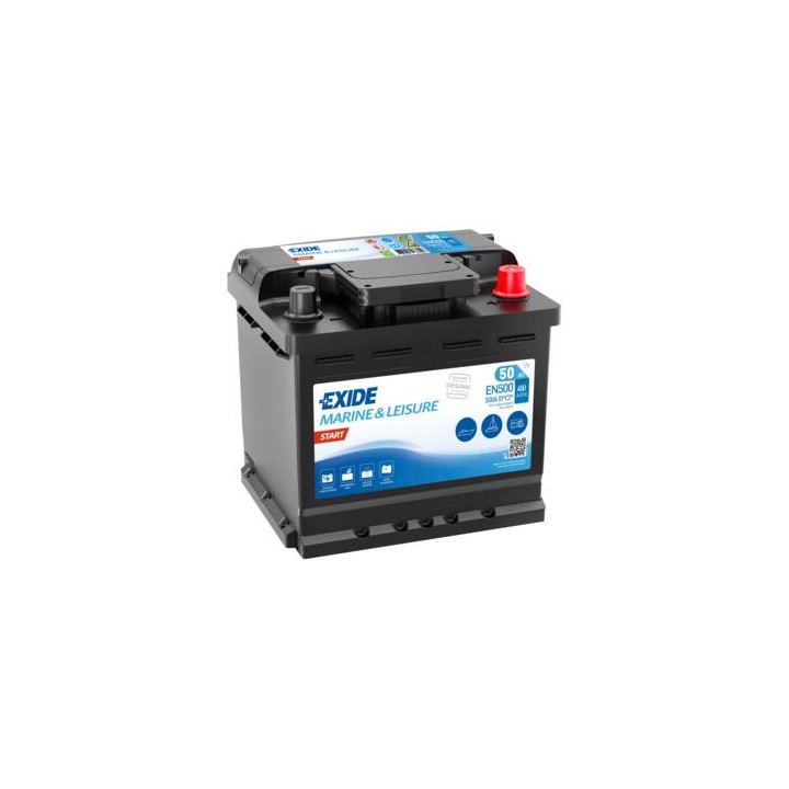 Marine battery 50Ah 12V 450A Exide EN500 | telebaterias.com