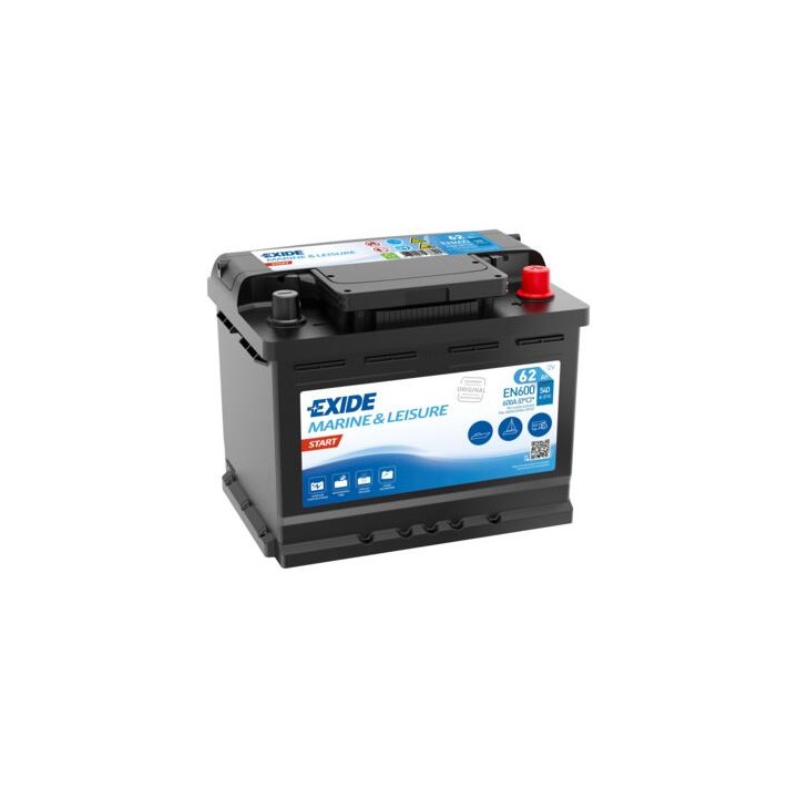 Batteria nautica 62Ah 12V 540A Exide EN600 | telebaterias.com