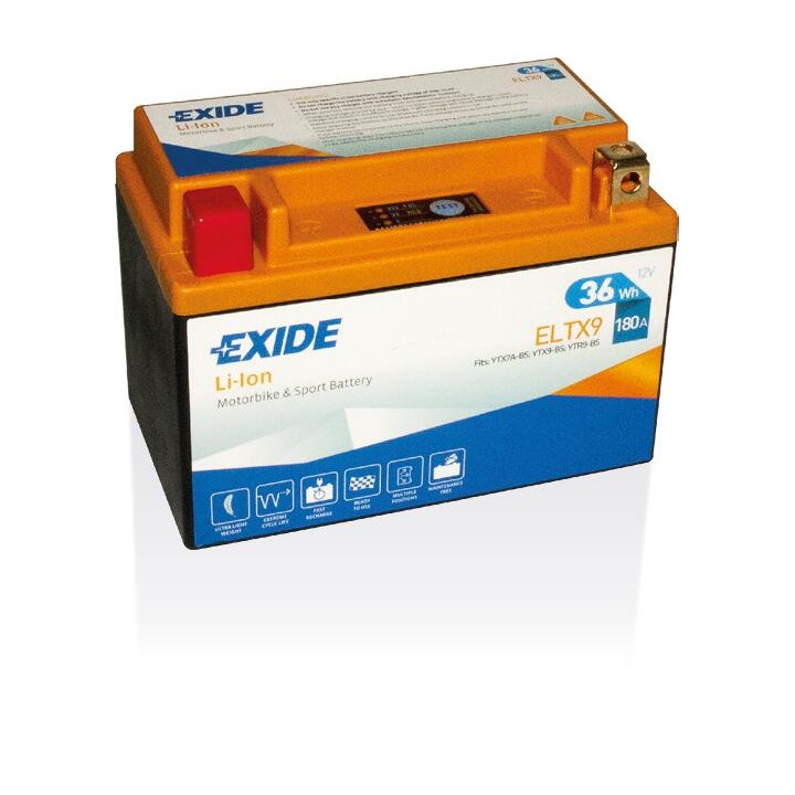 Battery 3Ah 12V 180A Exide ELTX9 | telebaterias.com