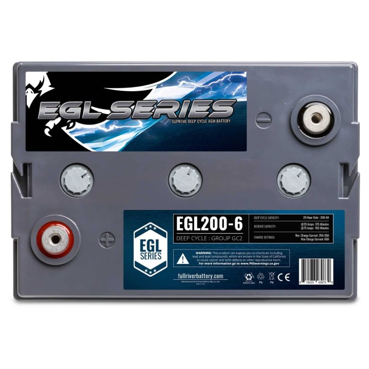Battery 200Ah 6V Fullriver EGL200-6 | telebaterias.com