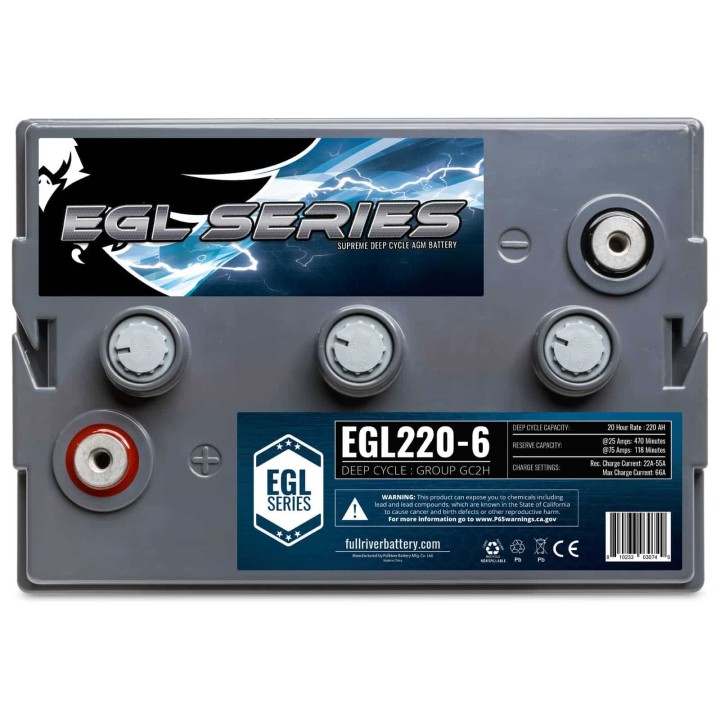Battery 220Ah 6V Fullriver EGL220-6 | telebaterias.com