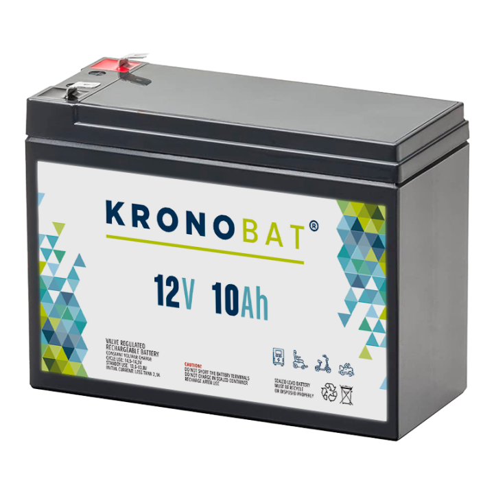 Bateria para cadeira de rodas 10Ah 12V Kronobat ES10-12S | telebaterias.com
