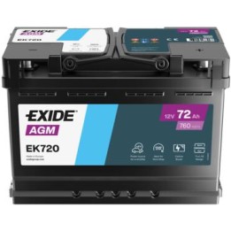 Start-Stop battery 72Ah 12V 760A Exide EK720 | telebaterias.com