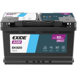 Start-Stop-Batterie 82Ah 12V 800A Exide EK820 | telebaterias.com