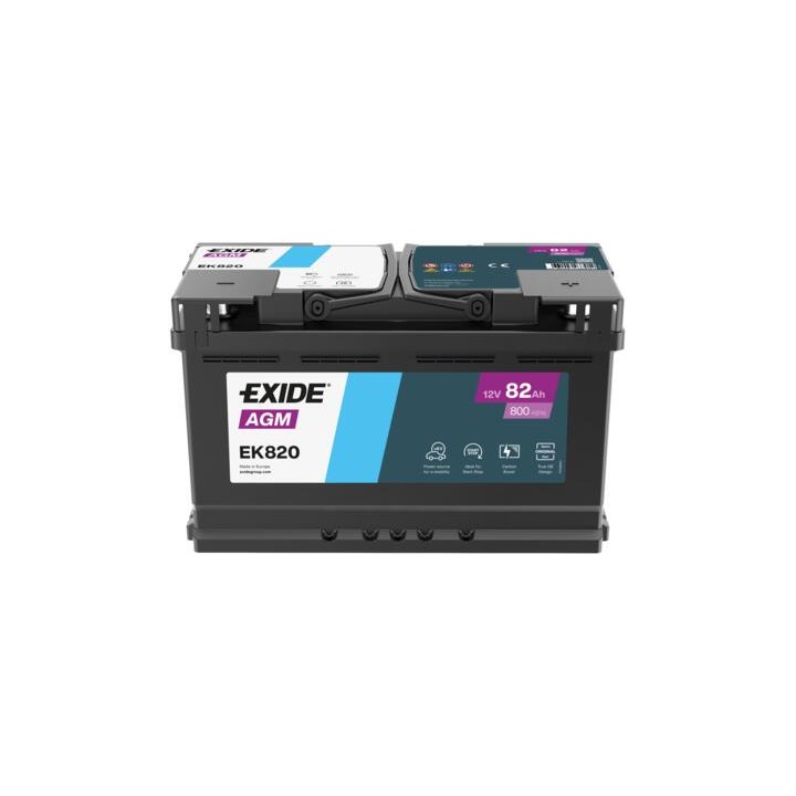 Batería Start-Stop 82Ah 12V 800A Exide EK820 | telebaterias.com