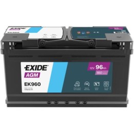 Batteria Start-Stop 96Ah 12V 850A Exide EK960 | telebaterias.com