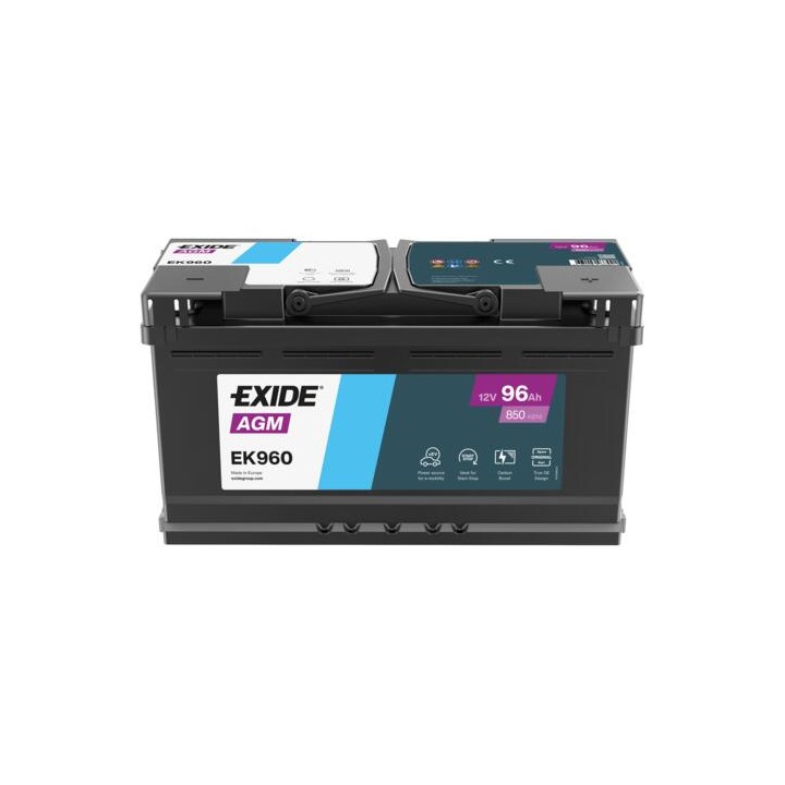 Start-Stop-Batterie 96Ah 12V 850A Exide EK960 | telebaterias.com