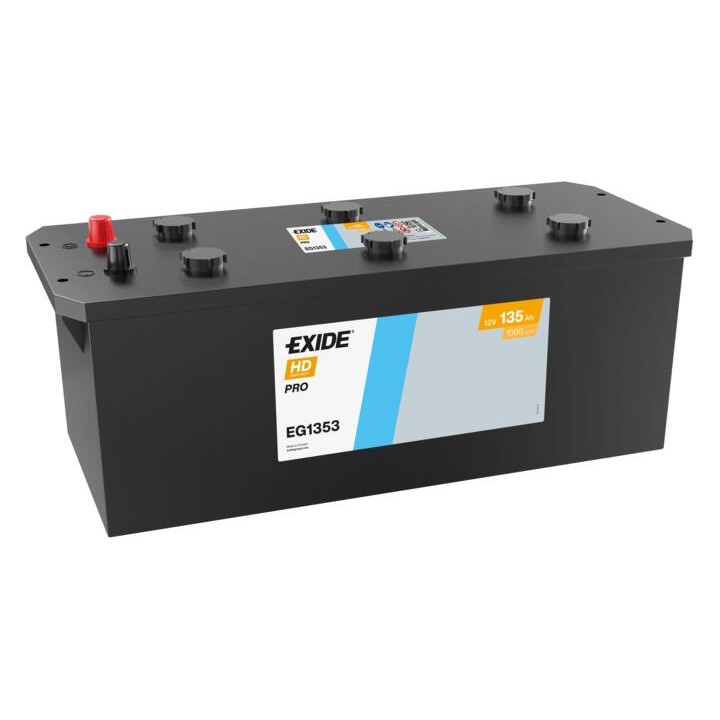 Truck battery 135Ah 12V 1000A Exide EG1353 | telebaterias.com
