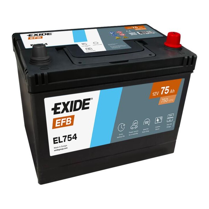 Batteria Start-Stop 75Ah 12V 750A Exide EL754 | telebaterias.com