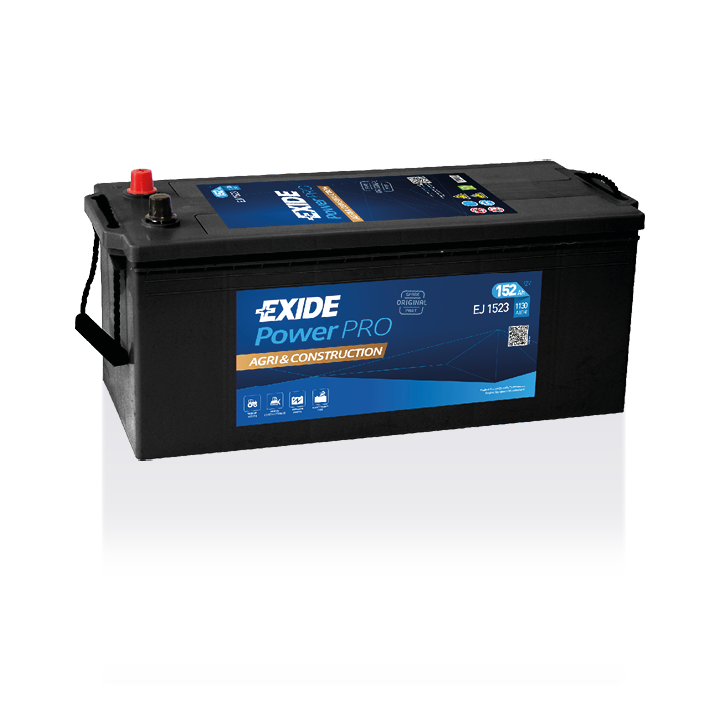 Batería de camión 152Ah 12V 1130A Exide EJ1523 | telebaterias.com