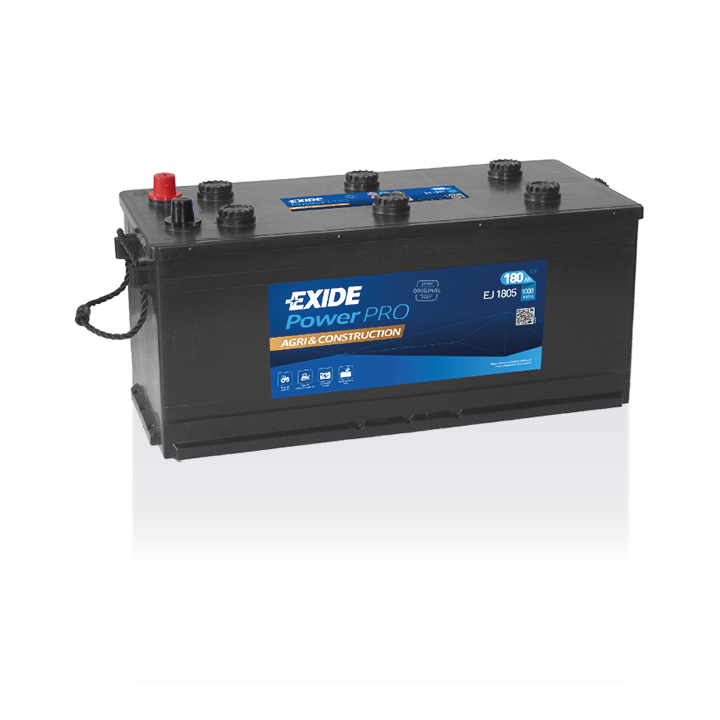 Truck battery 180Ah 12V 1000A Exide EJ1805 | telebaterias.com