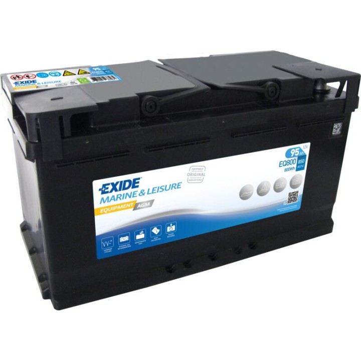 Batteria nautica 95Ah 12V 850A Exide EQ800 | telebaterias.com