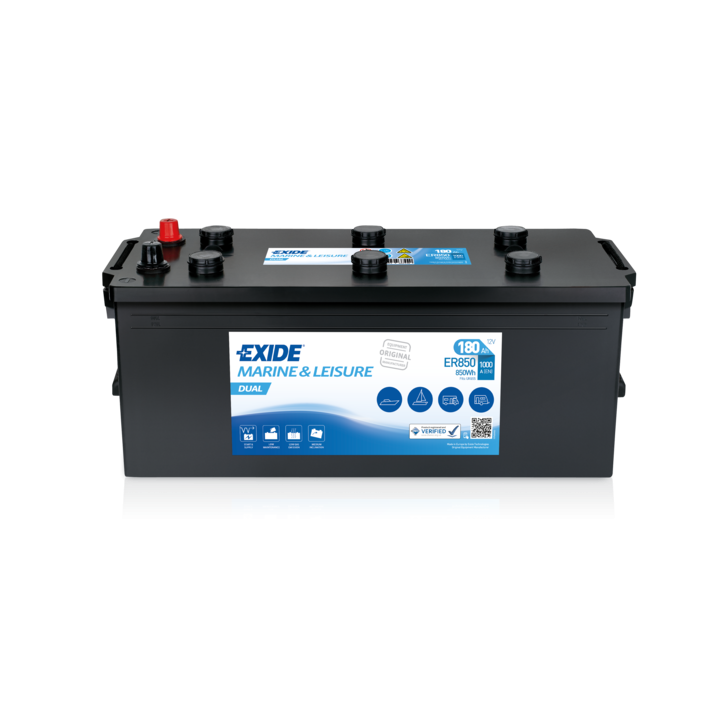 Bootsbatterie 180Ah 12V 1000A Exide ER850 | telebaterias.com