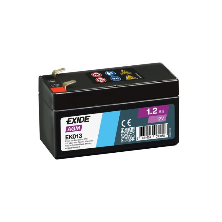 Batería de coche 1.20Ah 12V 18A Exide EK013 | telebaterias.com