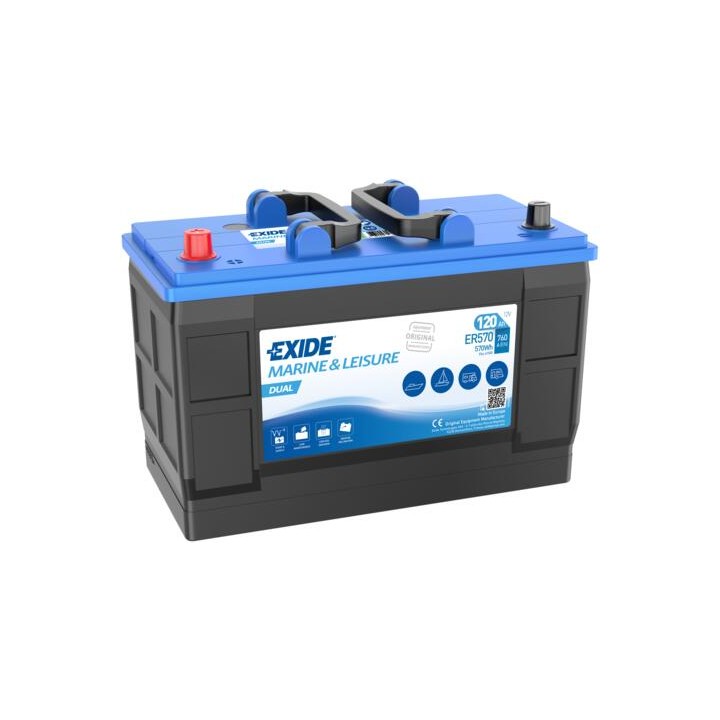 Marine battery 120Ah 12V 760A Exide ER570 | telebaterias.com