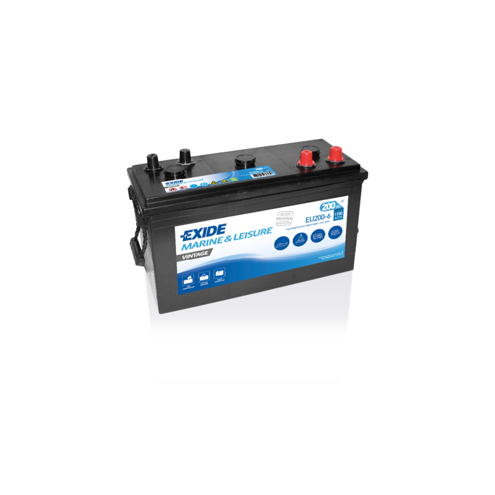 Bateria de barco 200Ah 6V 1150A Exide EU200-6 | telebaterias.com