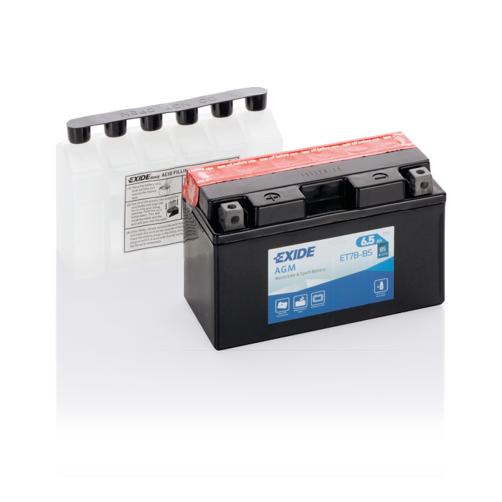 Batteria per moto 7Ah 12V 85A Exide ET7B-BS | telebaterias.com