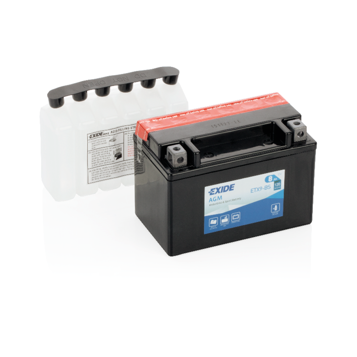 Bateria de mota 8Ah 12V 120A Exide ETX9-BS | telebaterias.com