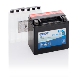 Batería de moto 12Ah 12V 200A Exide ETX14L-BS | telebaterias.com