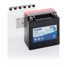 Batterie de moto 14Ah 12V 215A Exide ETX16-BS | telebaterias.com
