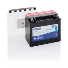 Motorcycle battery 18Ah 12V 270A Exide ETX20HL-BS | telebaterias.com