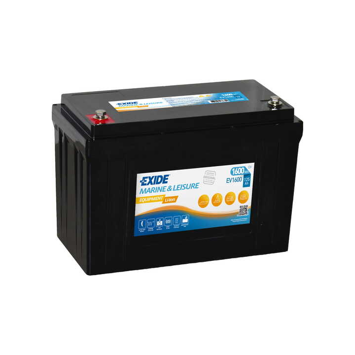 Batería de barco 125Ah 12.80V Exide EV1600 | telebaterias.com