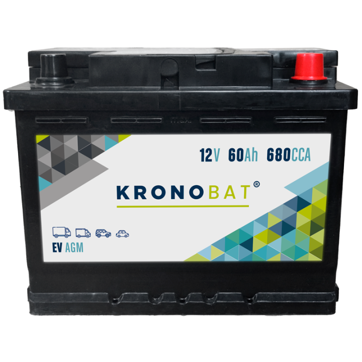 Batteria per caravan 60Ah 12V 680A Kronobat EV-60-AGM | telebaterias.com