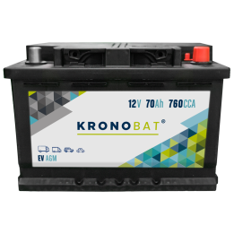 Wohnwagenbatterie 70Ah 12V 760A Kronobat EV-70-AGM | telebaterias.com