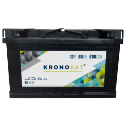 Caravan battery 80Ah 12V 800A Kronobat EV-80-AGM | telebaterias.com
