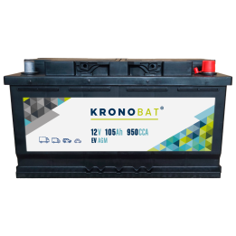 Caravan battery 105Ah 12V 950A Kronobat EV-105-AGM | telebaterias.com
