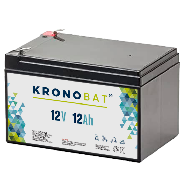 Batería para silla de ruedas 12Ah 12V Kronobat ES12-12 | telebaterias.com