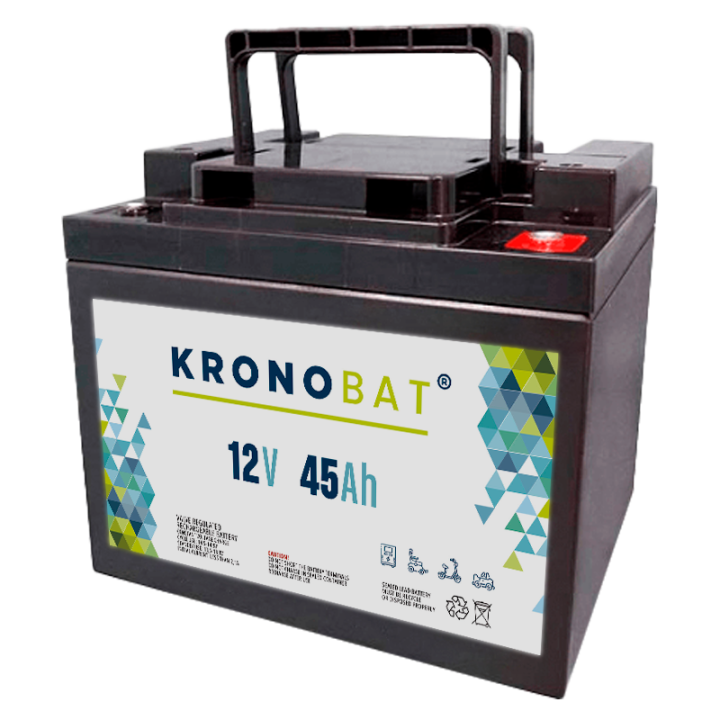 Batería para silla de ruedas 45Ah 12V Kronobat ES45-12 | telebaterias.com