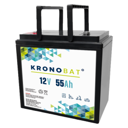Batterie pour fauteuil roulant 55Ah 12V Kronobat ES55-12 | telebaterias.com