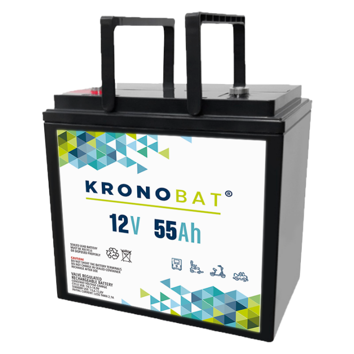 Batterie pour fauteuil roulant 55Ah 12V Kronobat ES55-12 | telebaterias.com