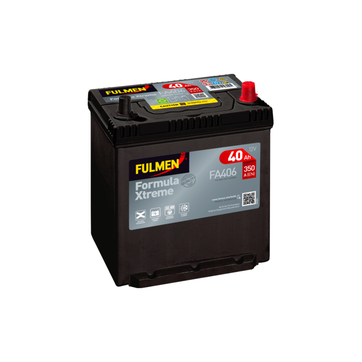 Car battery 40Ah 12V 350A Fulmen FA406 | telebaterias.com