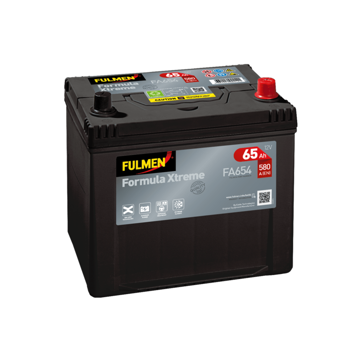 Car battery 65Ah 12V 580A Fulmen FA654 | telebaterias.com