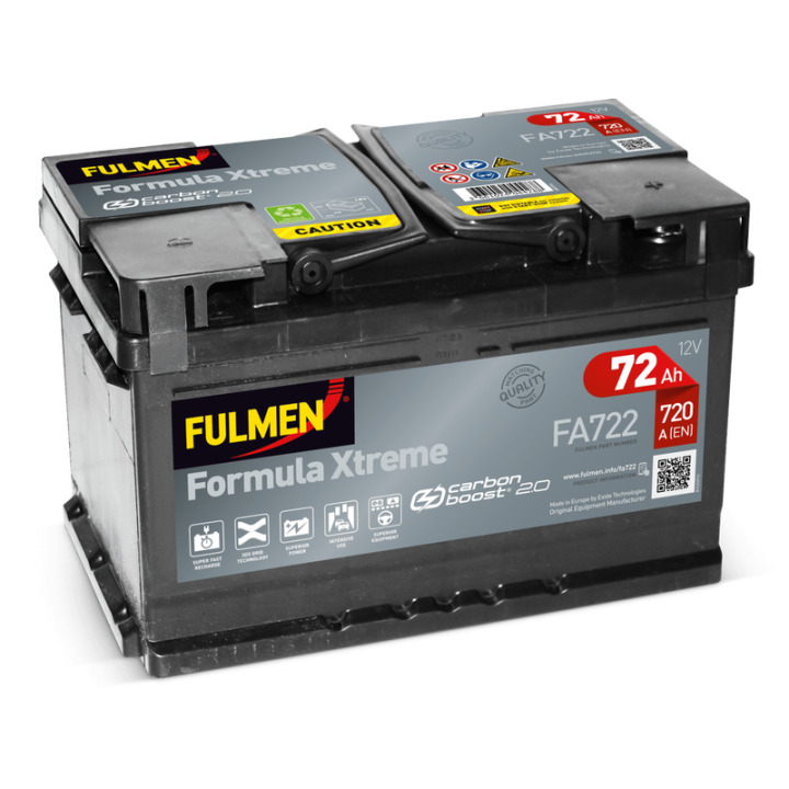 Car battery 72Ah 12V 720A Fulmen FA722 | telebaterias.com
