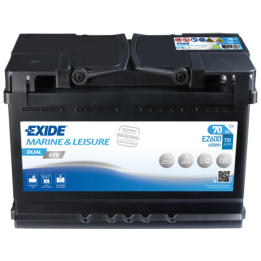 Batteria nautica 70Ah 12V 760A Exide EZ600 | telebaterias.com