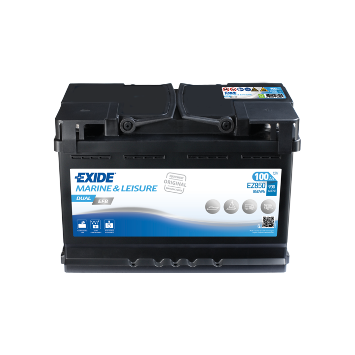 Bateria de barco 100Ah 12V 900A Exide EZ850 | telebaterias.com