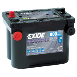 Marine battery 50Ah 12V 800A Exide EX900 | telebaterias.com