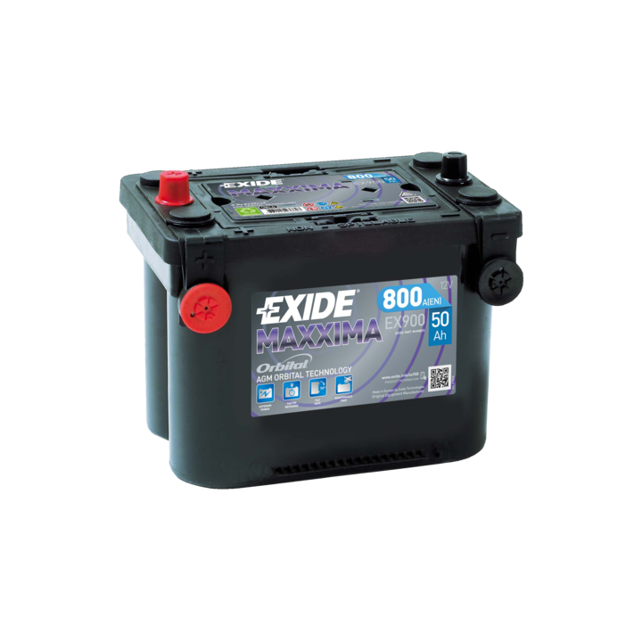 Batería de barco 50Ah 12V 800A Exide EX900 | telebaterias.com